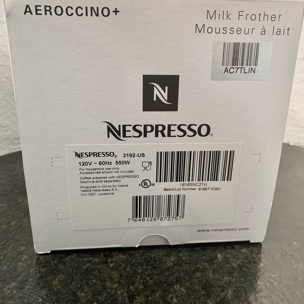 Nespresso Aerocchino milk frothed